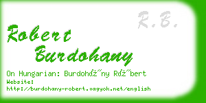 robert burdohany business card